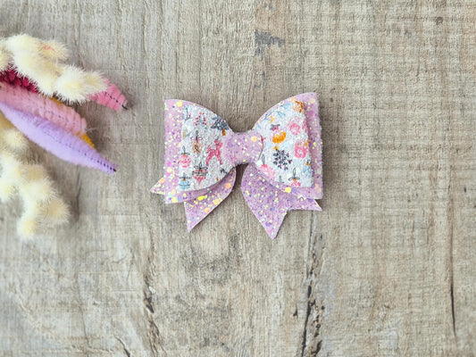 Pink Christmas Glitter Hair Bow