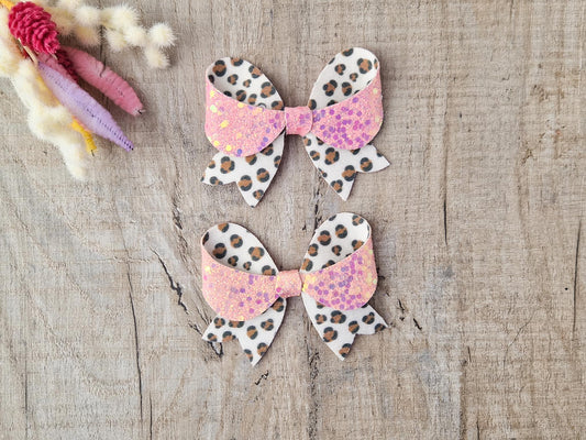 Pink Leopard Print Hair Bow