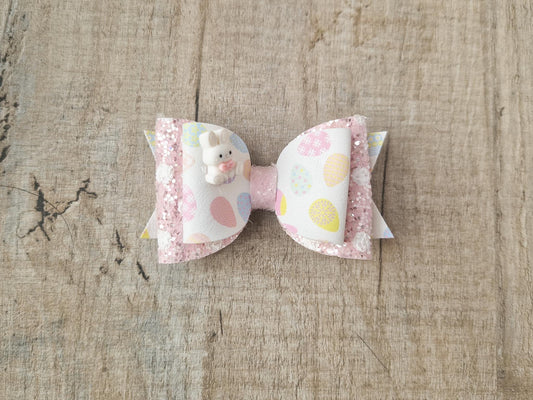 Easter Bunny Hair bow for toddler/ Girls.  Easter gift basket filler