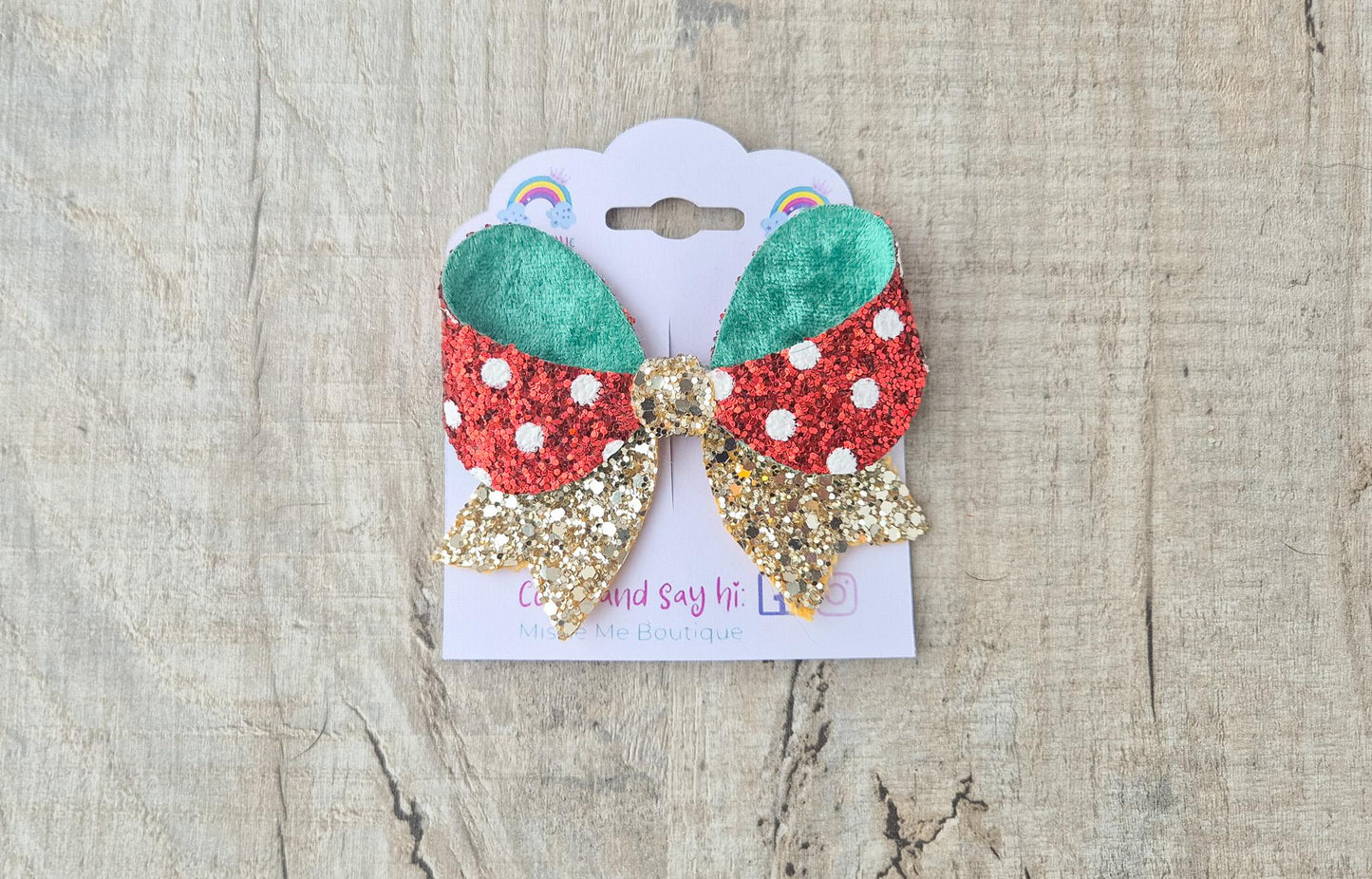Christmas Hair bow for Girls. Naughty Elf style  Hair bow, the perfect accessory for older girls upwards