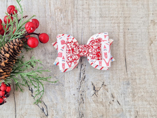 Red Glitter Elf Hair Bow